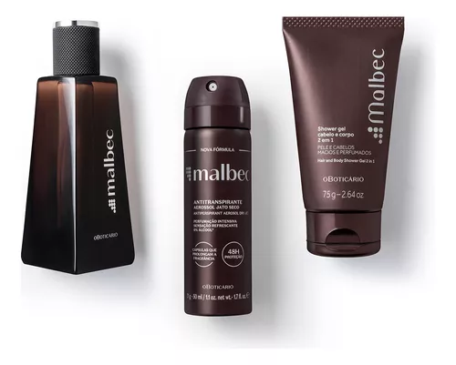 Presente Malbec Masculino O Boticário 3 Itens 50 mL