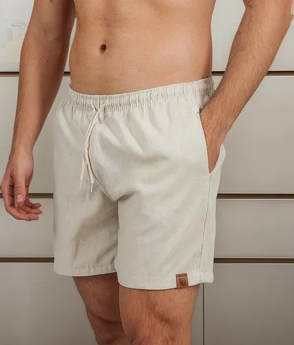 Short De Linho Masculino Bermuda Leve Praia Verao Novidade