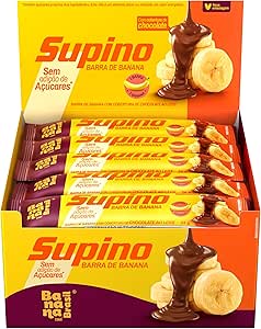 Banana Brasil Barra De Frutas Supino Zero Banana Com Cobertura Chocolate Ao Leite Com 20 Unidades De 24 G