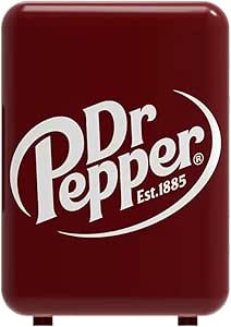 CURTIS MIS135DRP DR. Pepper Mini refrigerador de geladeira pessoal compacto portátil, capacidade de 4 litros, 6 latas, maquiagem, cuidados com a pele, sem freon e ecológico, marrom