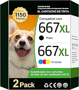 667 667xl tinta Cartude 667xl para 667xl compatível com HP DeskJet Plus 6075 6475 6476 HP DeskJet vantagens da tinta 2376 2775 2776 1 preto 1 cor