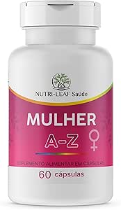 Mulher A Z com 22 Vitaminas e Nutrientes Essenciais para Energia Disposição Saúde e Bem-Estar Feminino em Todas as Fases da Vida 60 Cápsulas da NUTRI-LEAF Saúde