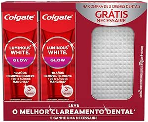 Creme Dental para Clareamento Colgate Luminous White Glow 70g 2 unid. + Necessaire