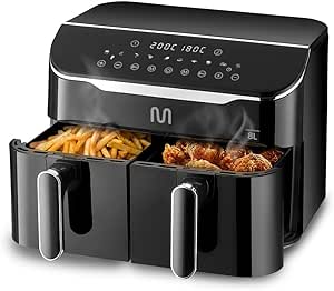 Fritadeira Elétrica Air Fryer 8L 2 Gavetas 127V 1800W Preto Multi - GO219