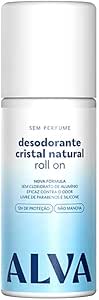 Alva Desodorante Roll on Cristal Natural Sem Perfume Vegano 70ml