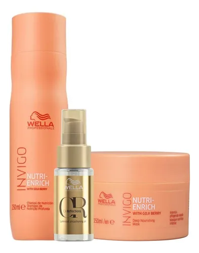 Kit Nutri Enrich Shampoo, Máscara E Oil Reflections - Wella