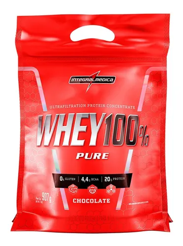 Whey 100% Pure Pouch 900g Chocolate Integralmédica