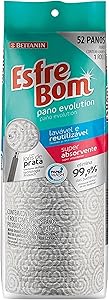 EsfreBom - Pano Evolution Reutilizável, Rolo com 50 Unidades, Cor Cinza, Bettanin