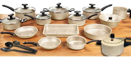 Conjunto Panelas 17 Pc Antiaderente Brinde Panela Pressão