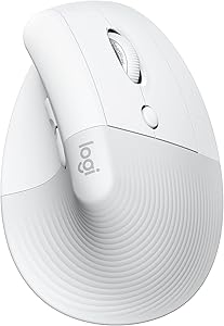 Mouse Sem Fio Logitech Lift Vertical com Design Ergonômico para Redução de Tensão Muscular, Cliques Silenciosos, Conexão Bluetooth ou USB Logi Bolt, Compatível com Windows/macOS/iPadOS - Branco