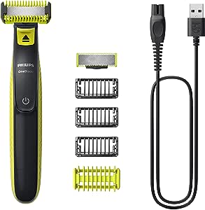 Aparador e raspador para rosto e corpo OneBlade com 4 pentes, à prova d’água, bivolt - QP2824/10 Philips