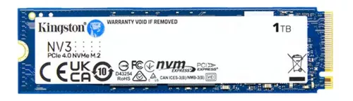 Ssd M.2 Nvme 4.0 1tb Kingston Nv3 2280 6000mb/s E 4000 Mb/s Cor Azul-escuro