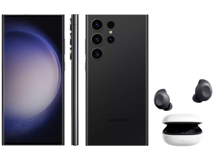 Smartphone Samsung Galaxy S23 Ultra 256GB - Preto 5G 12GB RAM + Galaxy Buds FE Sem Fio Grafite