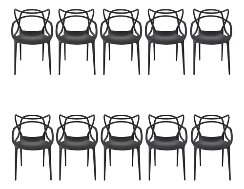 Cadeira de jantar Top Chairs Allegra  estrutura de cor preto y assento negro x 10 unidades