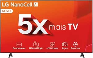 Smart TV 4K 70" LG NanoCell 70NANO80T Processador a5 Ger7 AI Hub de Esportes Alexa/Chromecast integrado webOS 24 Controle Smart Magic