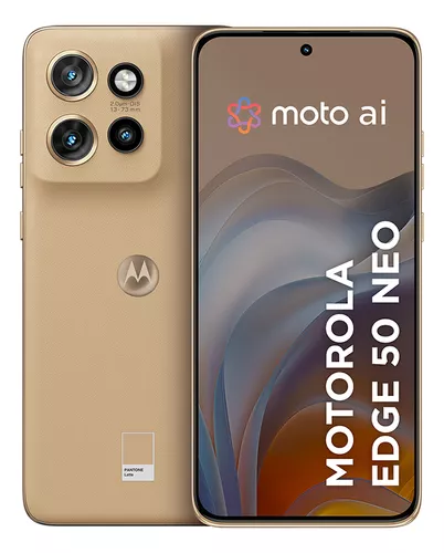 Smartphone Motorola Edge 50 Neo 5G - 256GB 16GB (8GB RAM+8GB Ram Boost) 50MP Sony Camera Moto AI Ultrarresistencia militar - Latte Vegan Leather