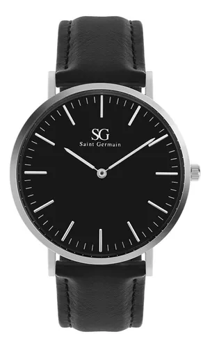Relógio Saint Germain Murray Black Hill 40mm Cor da correia Preto Cor do bisel Prateado Cor do fundo Preto