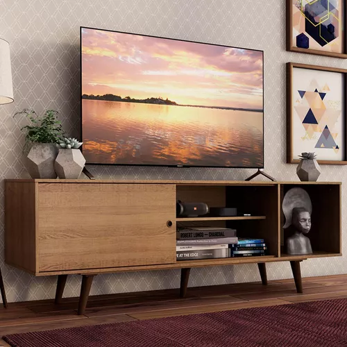 Rack Madesa Dubai Para Tv Até 65 Polegadas Com Pés Rustic